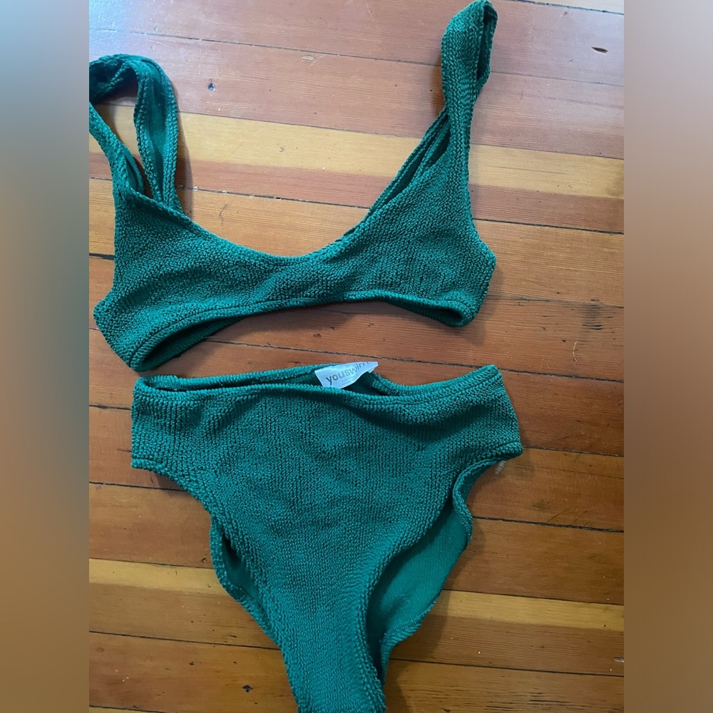 Eva High-Waist Two Piece in Forest Green